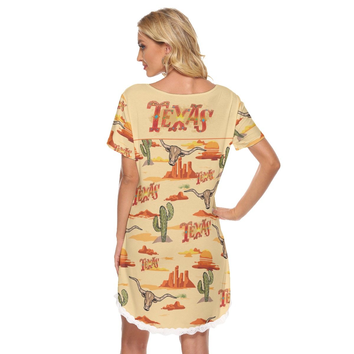 Texas Hawaiian Dress With Lace For Women