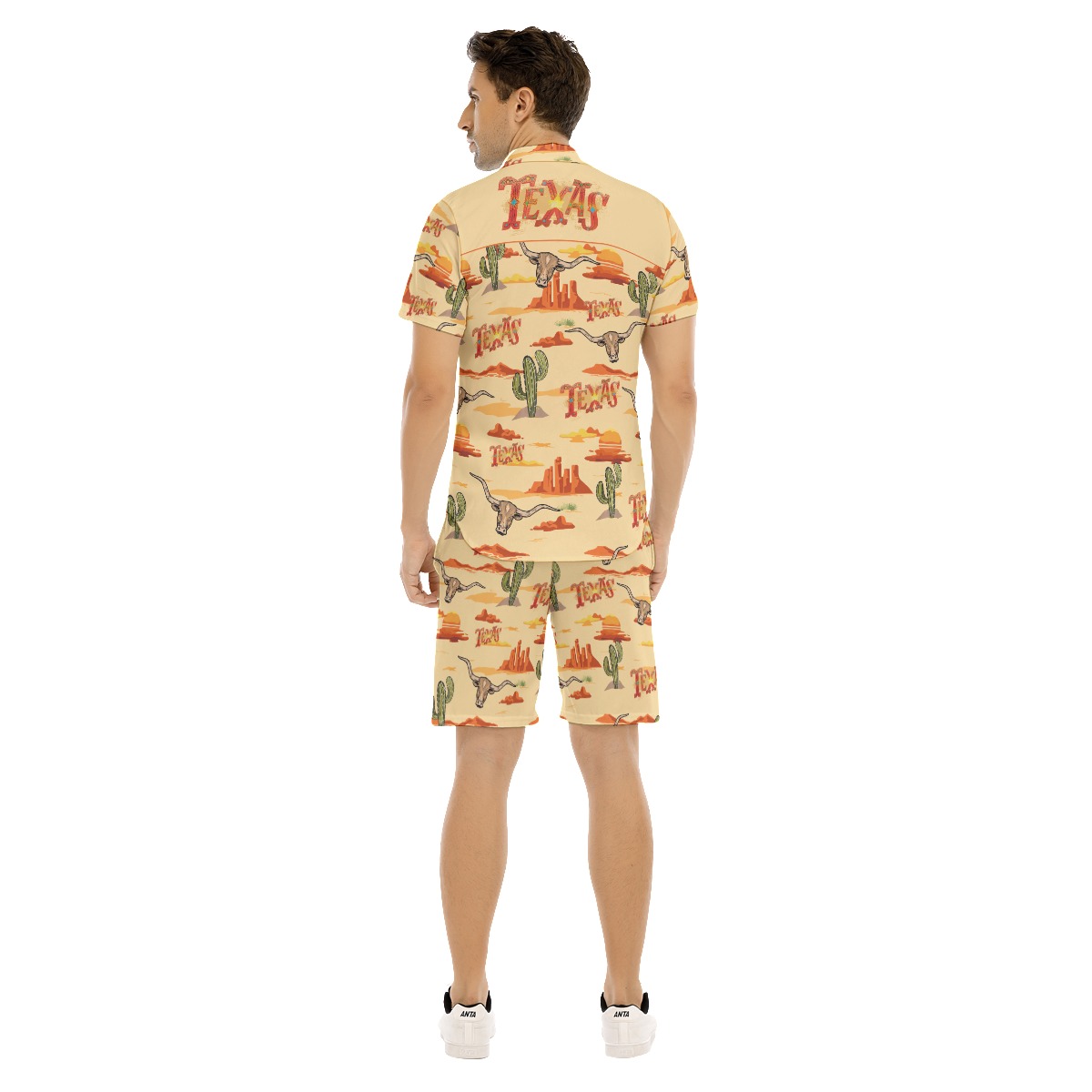 Texas Hawaiian Shirt And Shorts Set For Men