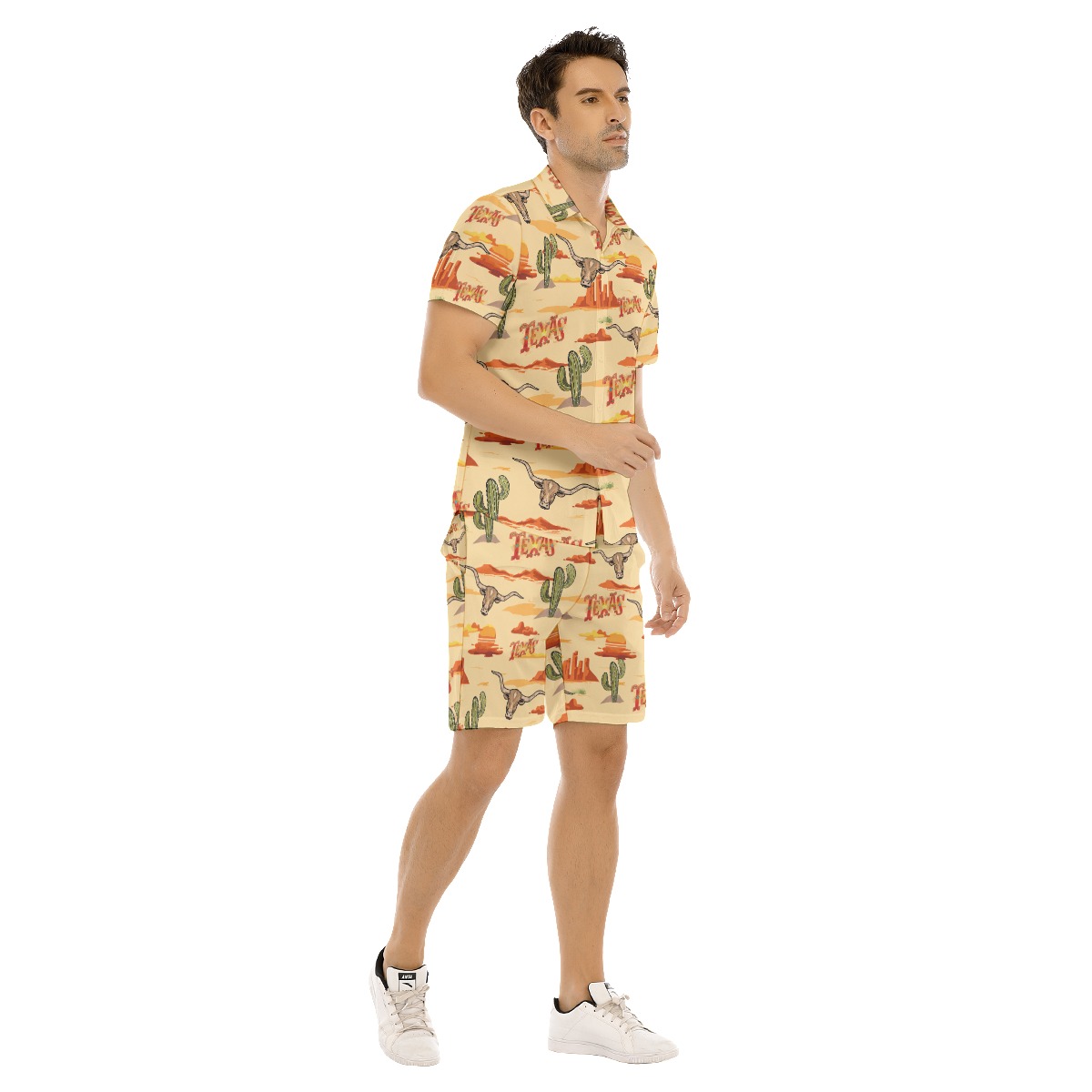 Texas Hawaiian Shirt And Shorts Set For Men