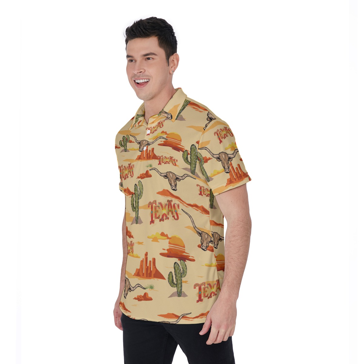 Texas Hawaiian Polo Shirt For Men