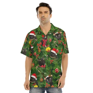 Black Cat Christmas Hawaiian Shirt