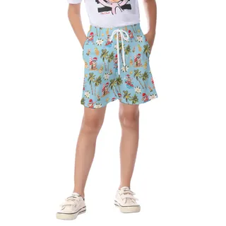 Santa Surfing Hawaiian Board Shorts For Kids