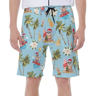 Santa Clause Surfing Aloha Swim Trunks For Men