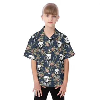 Funny Donald Trump Button Up Hawaiian Shirt For Kids