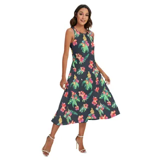 Mermaid Tropical Dress With Pockets For Women