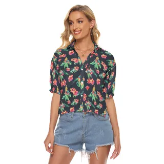 Women's Mermaid Hawaiian Crop Top