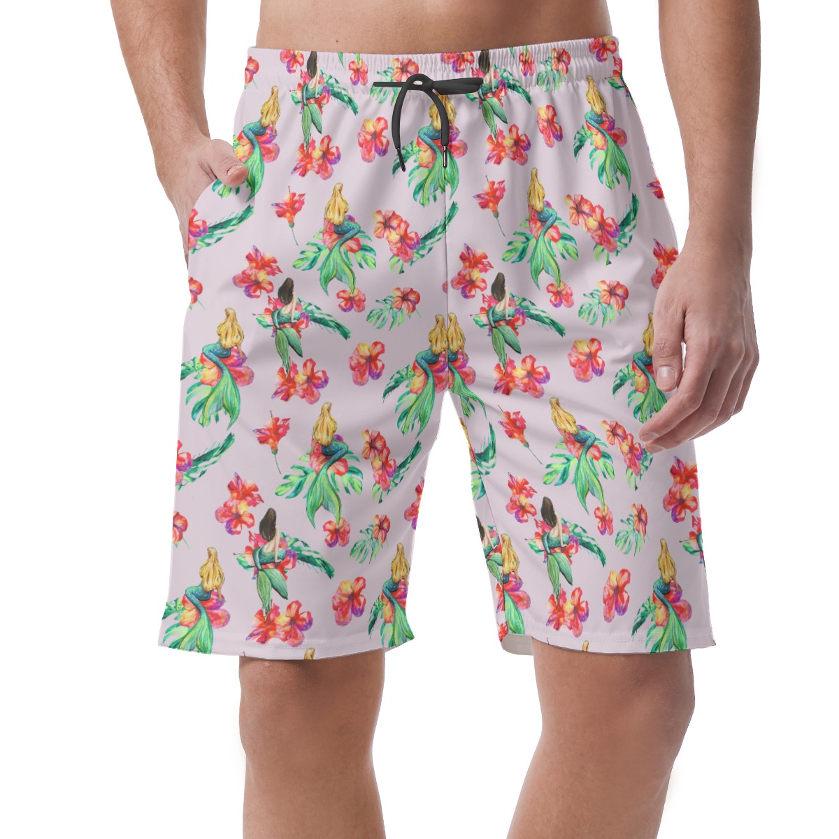 Mermaid Hawaiian Beach Shorts For Men - variant image 1