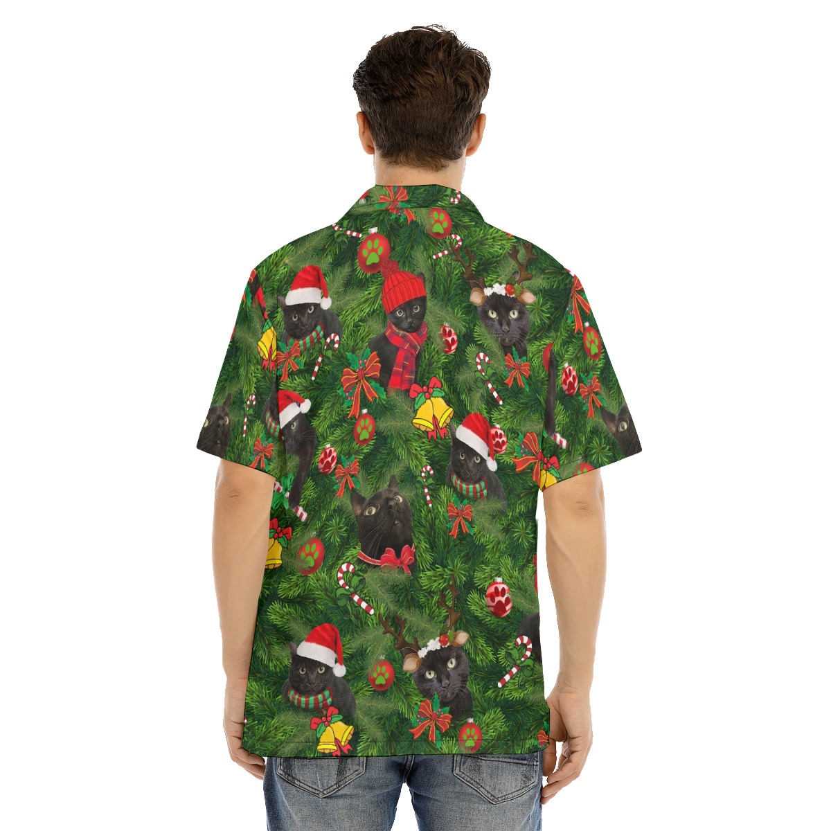 Black Cat Christmas Hawaiian Shirt