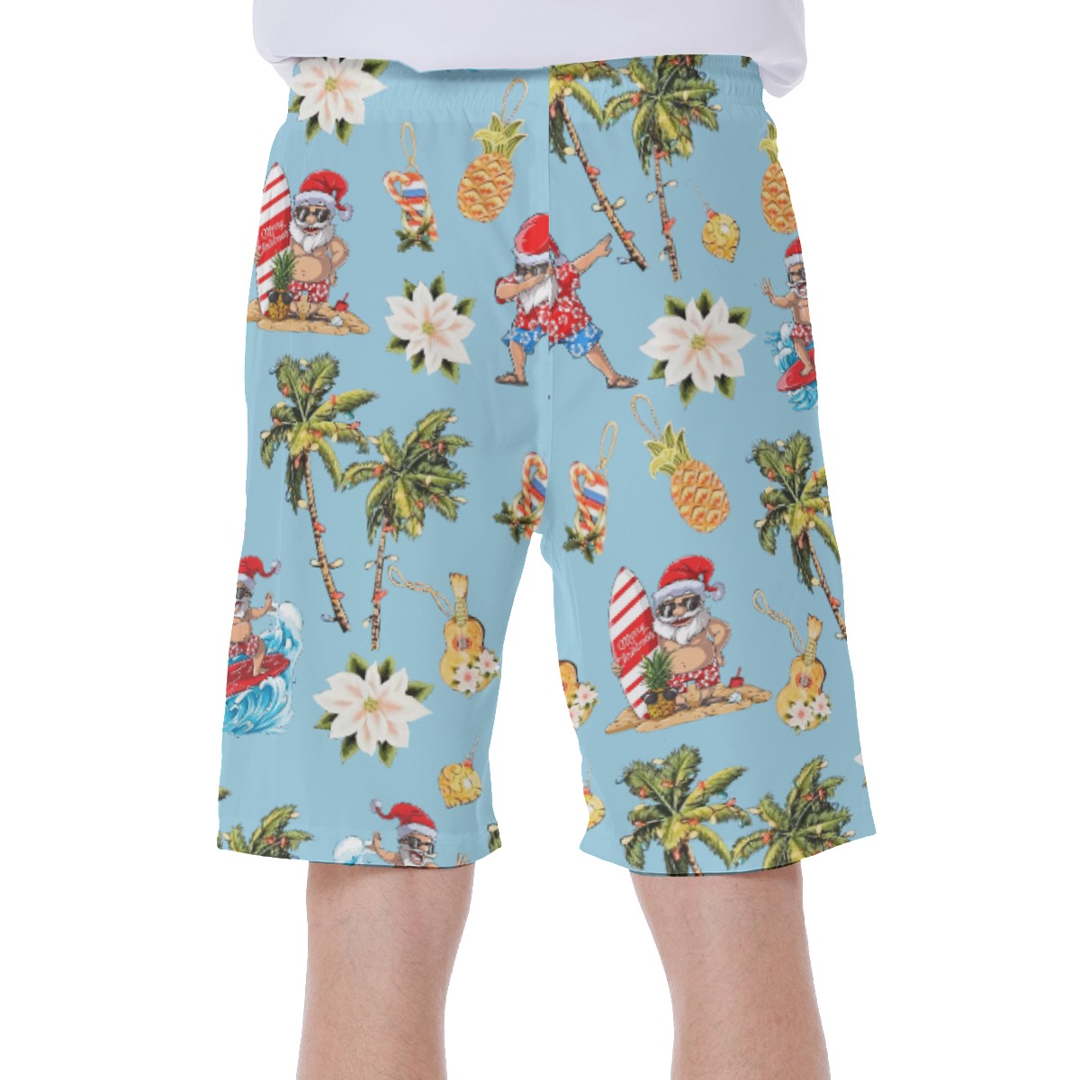 Santa Clause Surfing Aloha Swim Trunks For Men