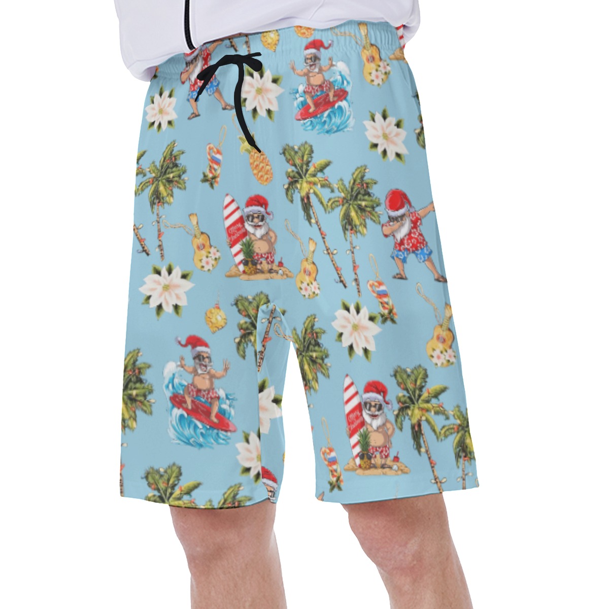 Santa Clause Surfing Aloha Swim Trunks For Men