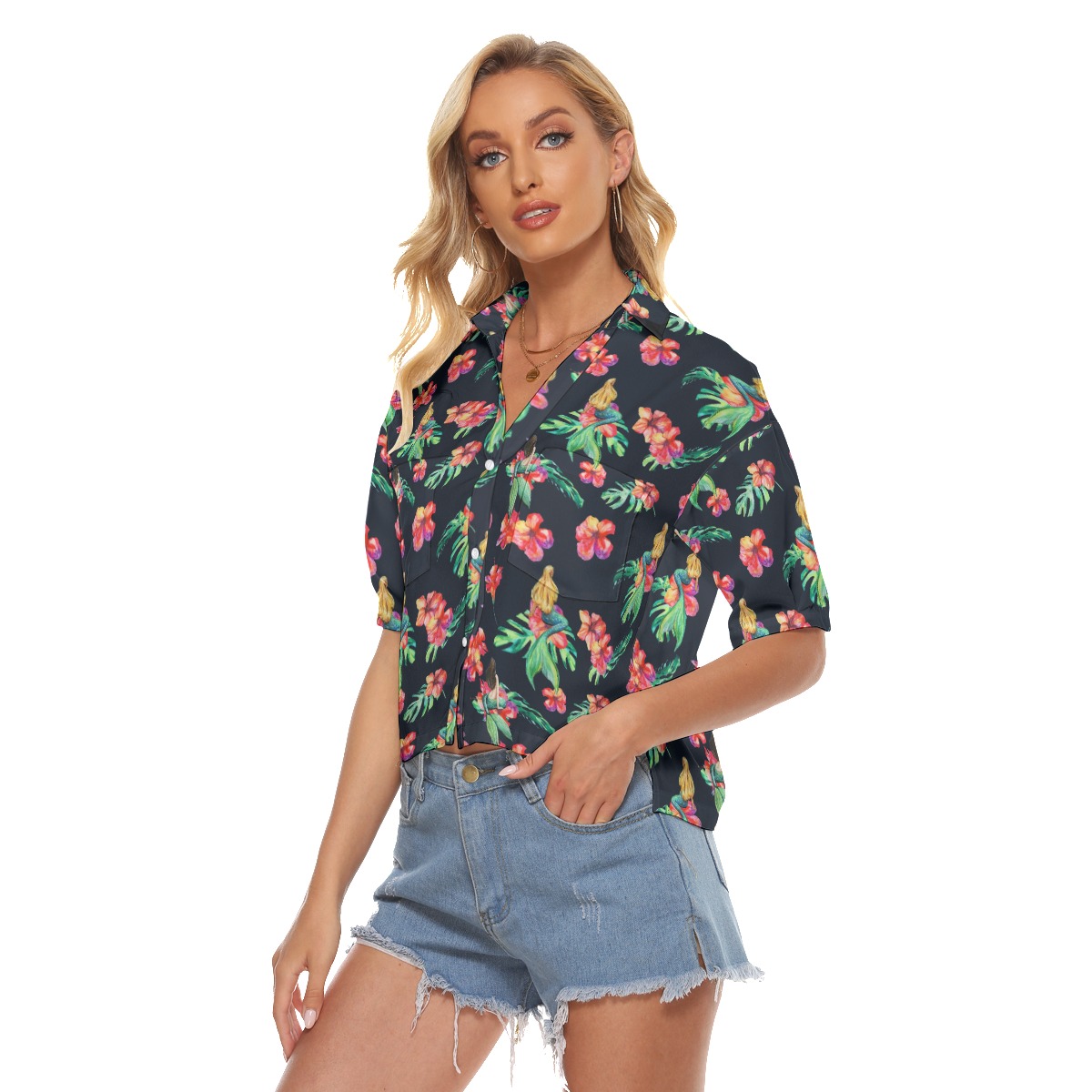 Women's Mermaid Hawaiian Crop Top