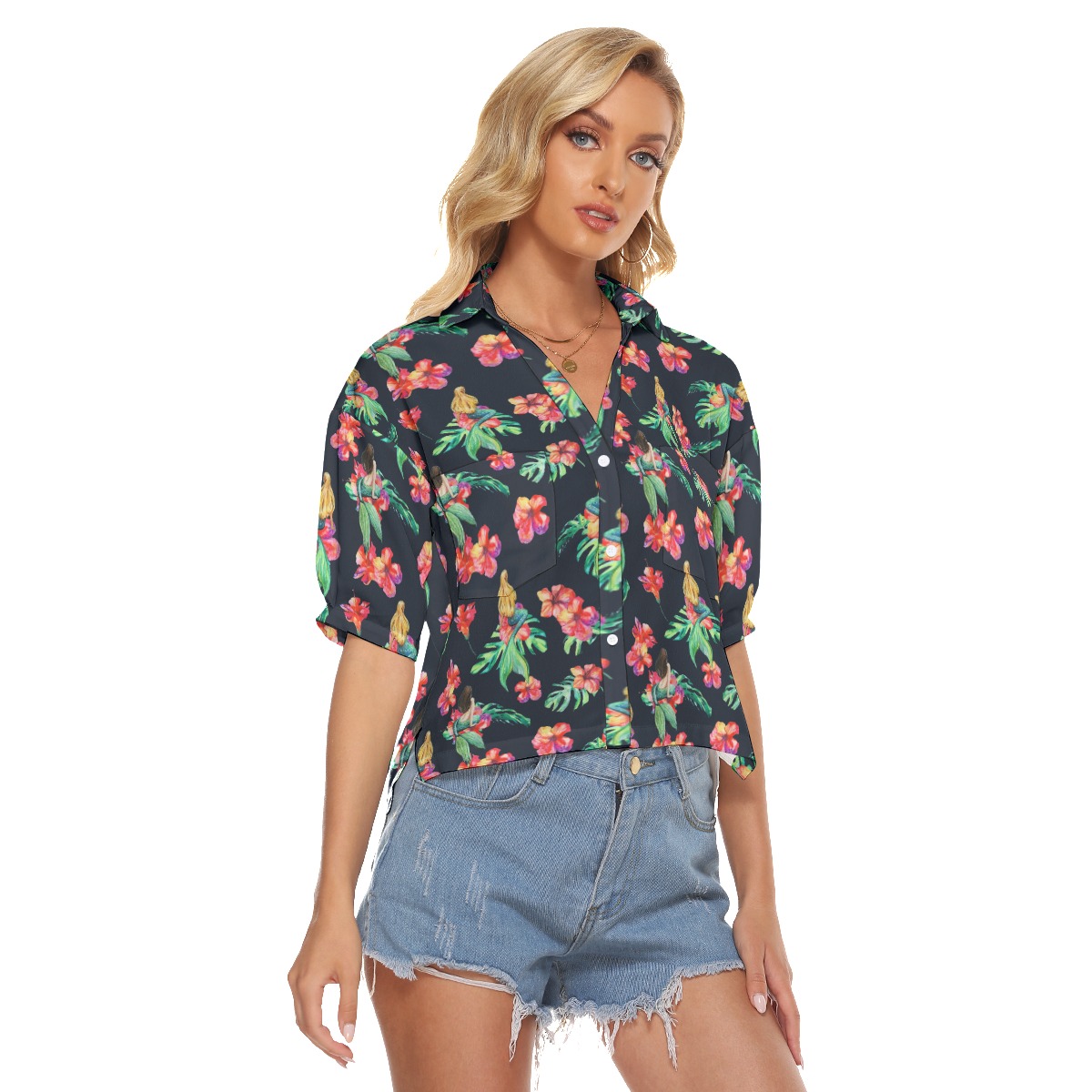 Women's Mermaid Hawaiian Crop Top