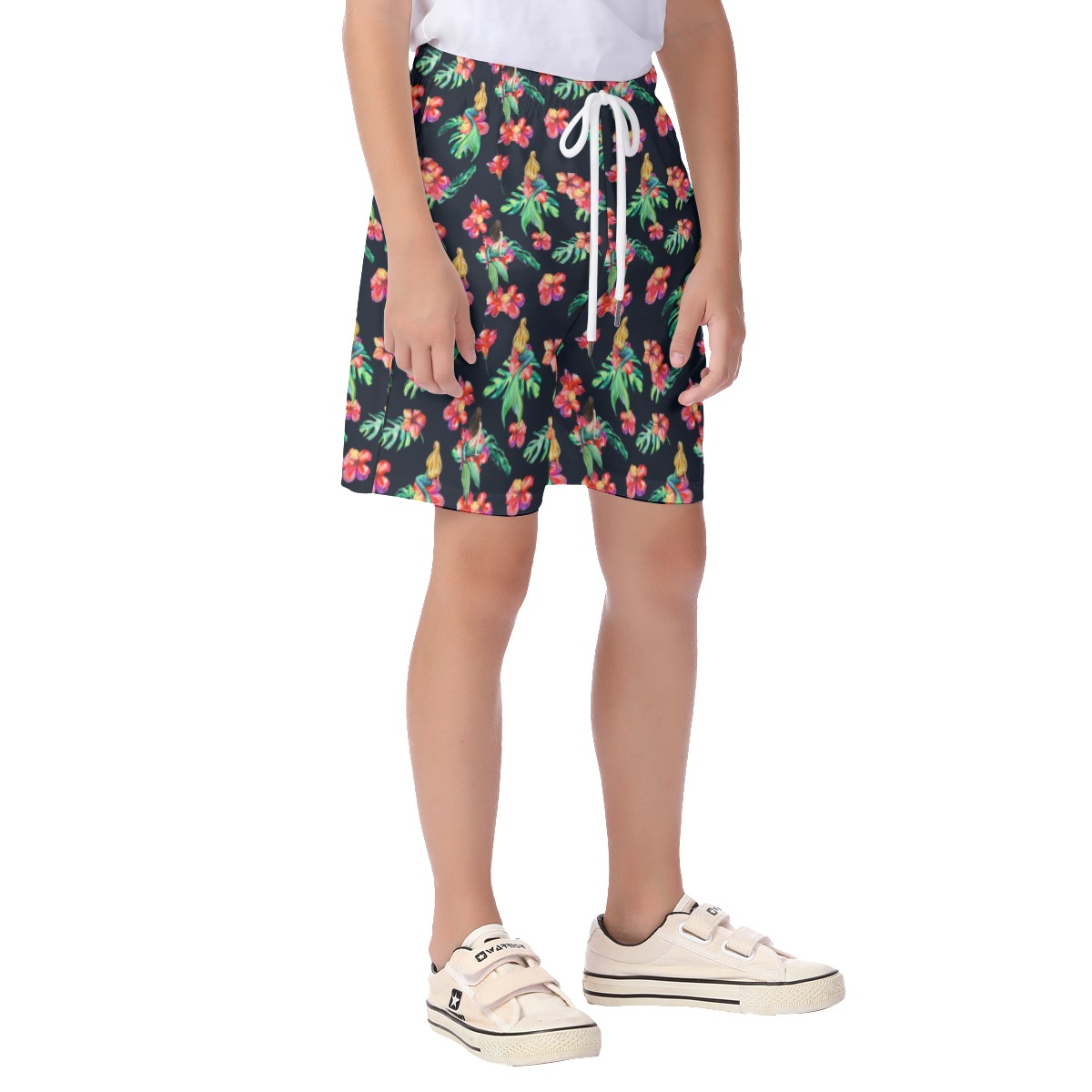 Cute Mermaid Floral Beach Shorts For Kids