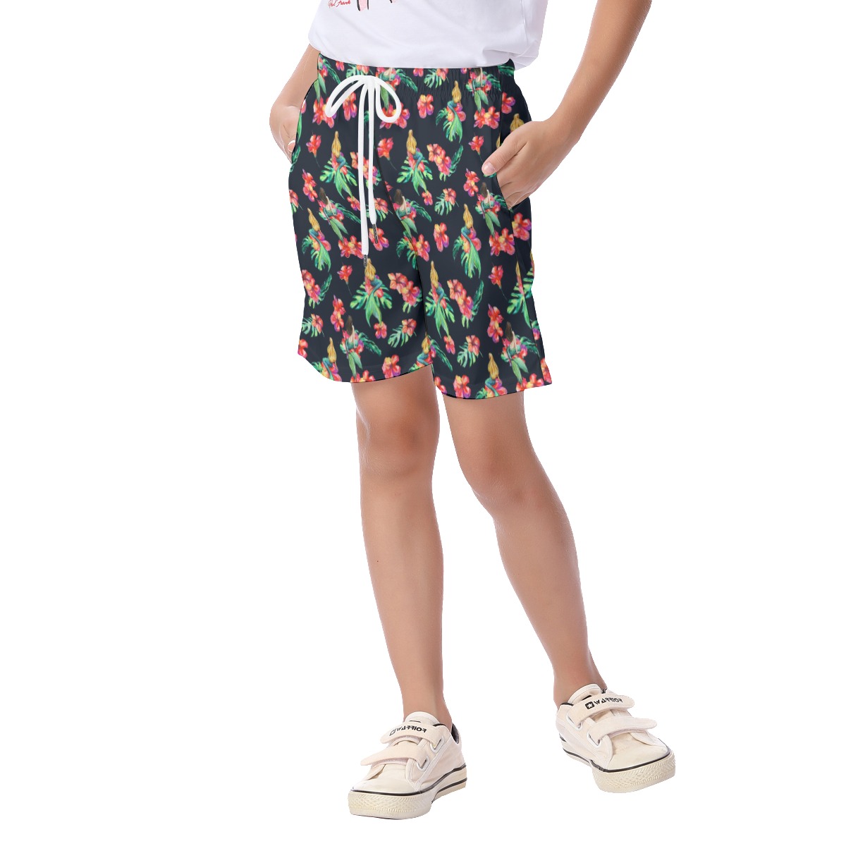 Cute Mermaid Floral Beach Shorts For Kids
