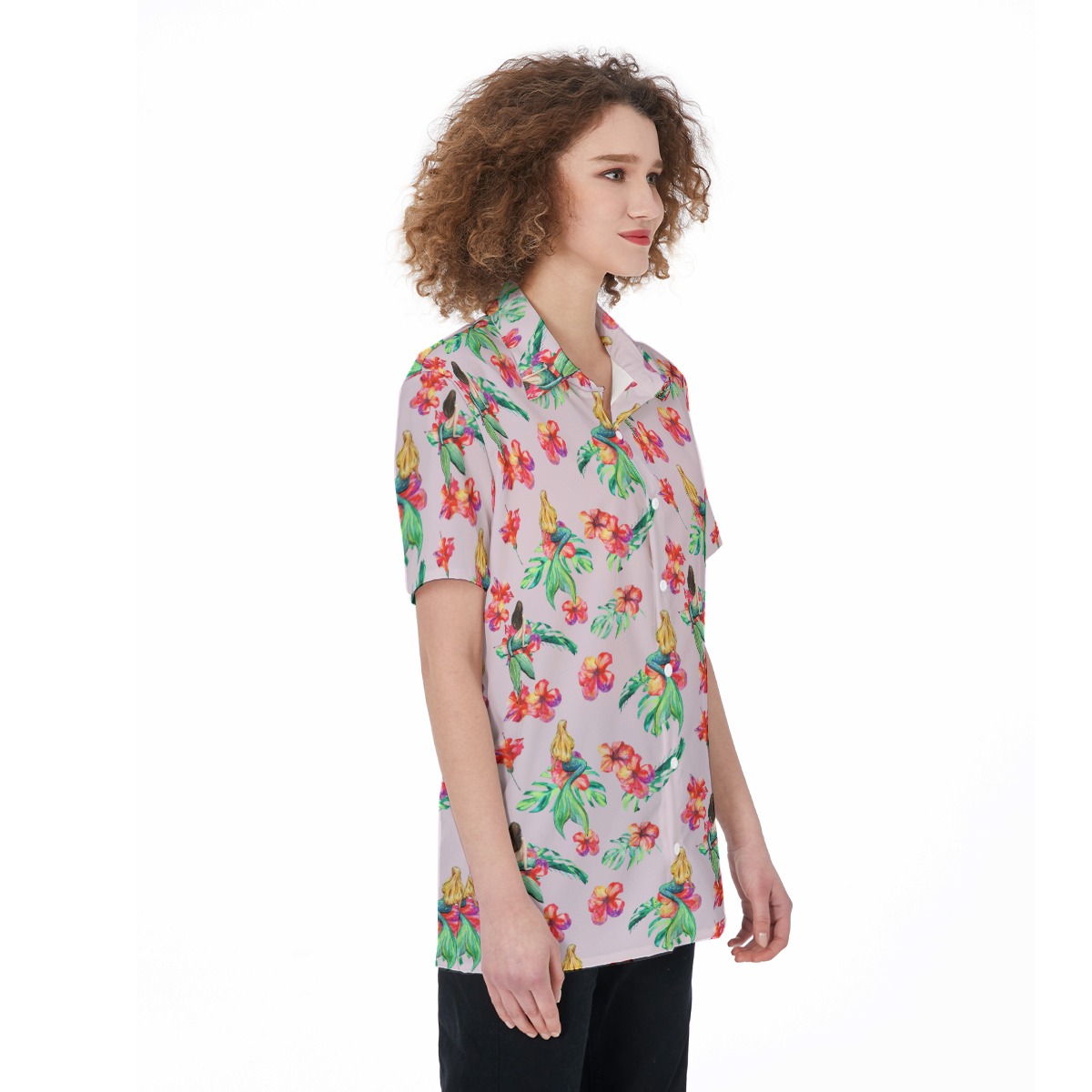 Floral Mermaid Aloha Shirt For Women