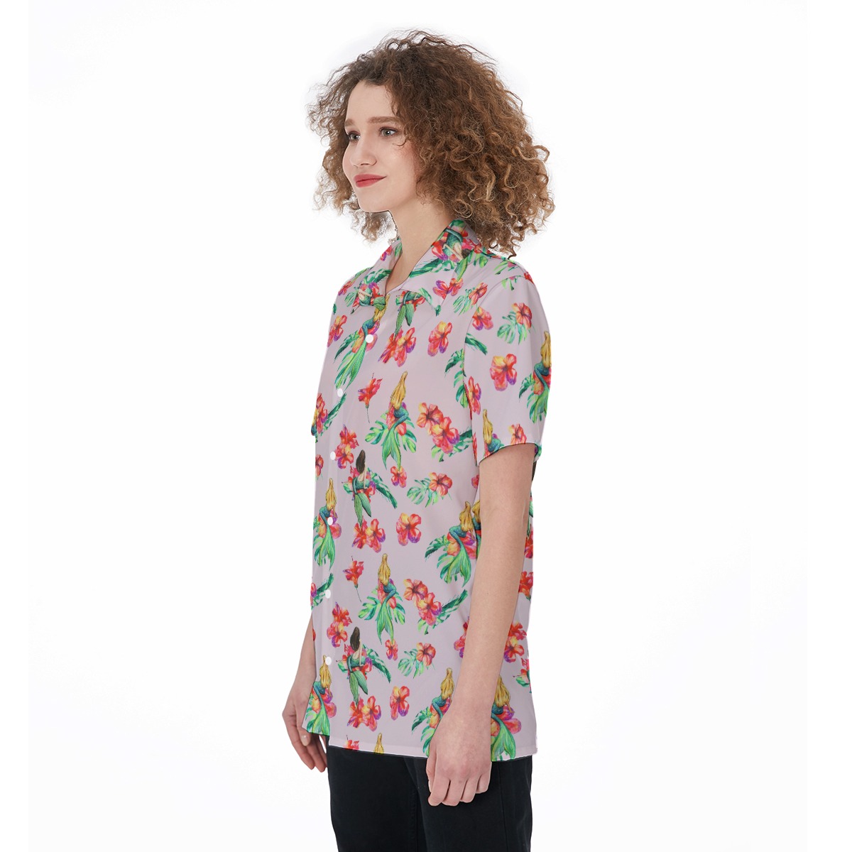 Floral Mermaid Aloha Shirt For Women