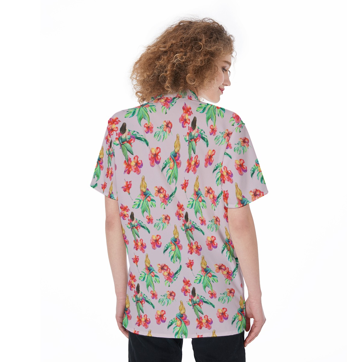 Floral Mermaid Aloha Shirt For Women