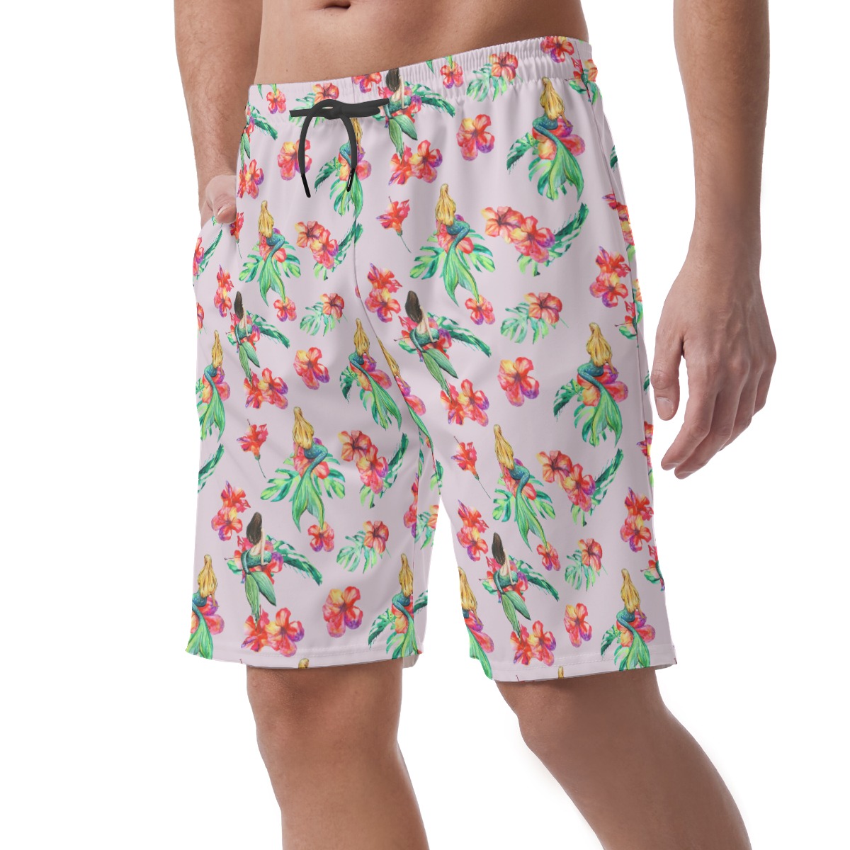 Mermaid Hawaiian Beach Shorts For Men