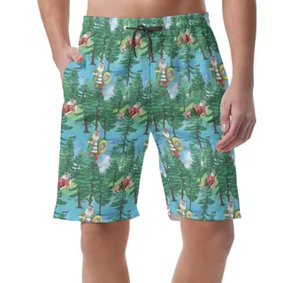 Santa Christmas Hawaiian Outfit Men's Hawaiian Board Shorts
