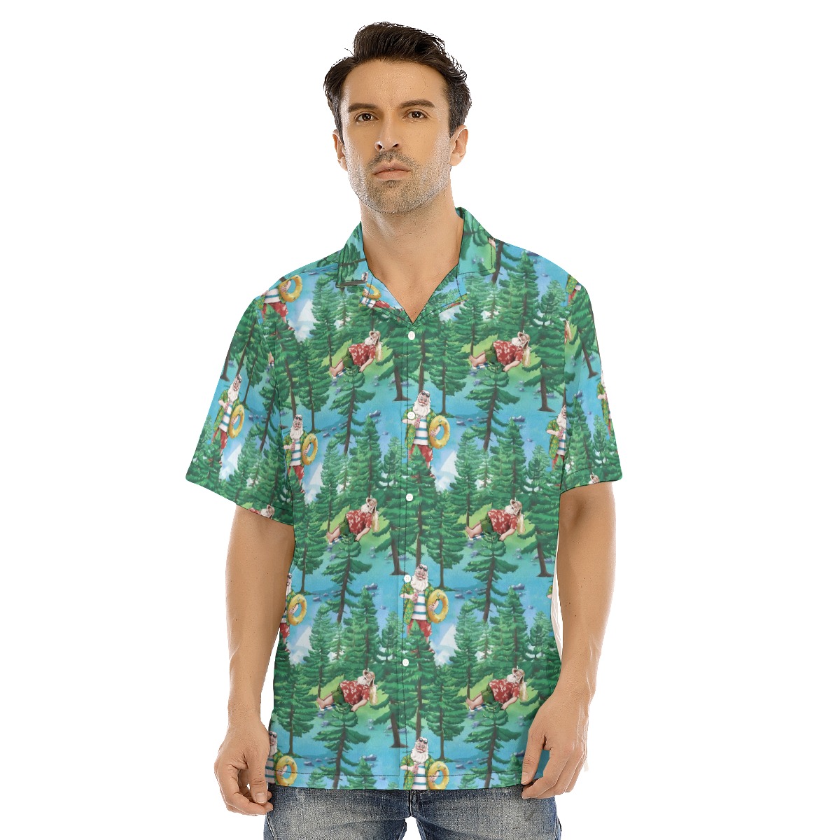 Santa Hawaiian Christmas Shirt For Men - variant image 1