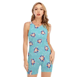 Swimming Santa Christmas Hawaiian Swimsuit For Women