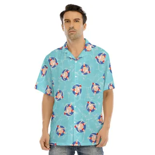 Swimming Santa Hawaiian Shirt | Funny Christmas Hawaiian Shirt For Men