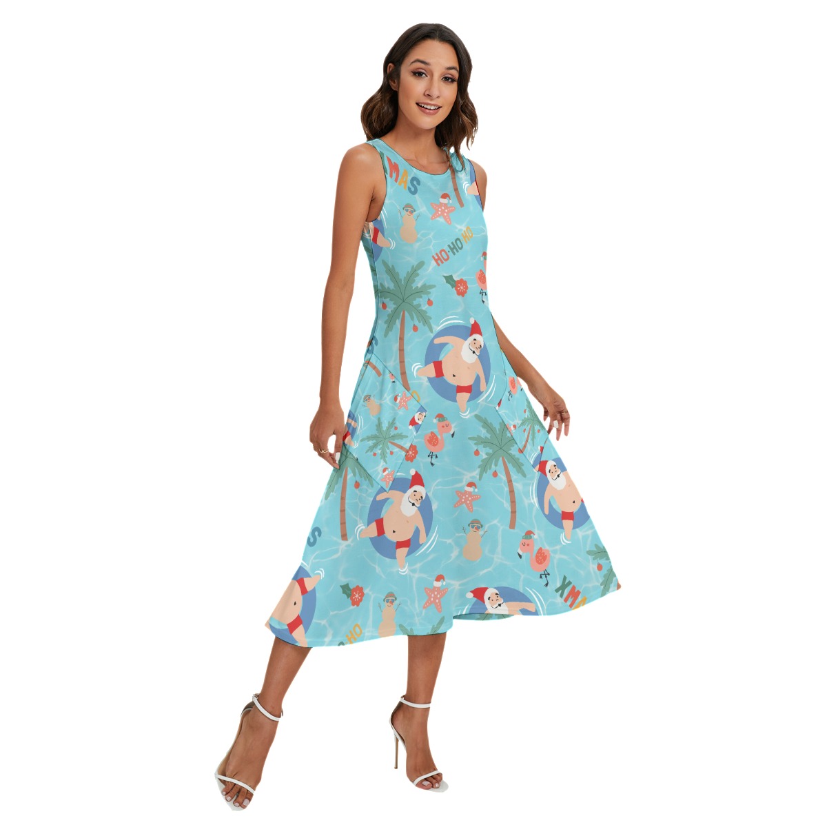 Santa Christmas Hawaiian Dress With Pockets - variant image 1