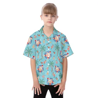 Santa Christmas Hawaiian Shirt For Kids