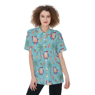 Santa Hawaiian Shirt For Women | Women's Christmas Hawaiian Shirt