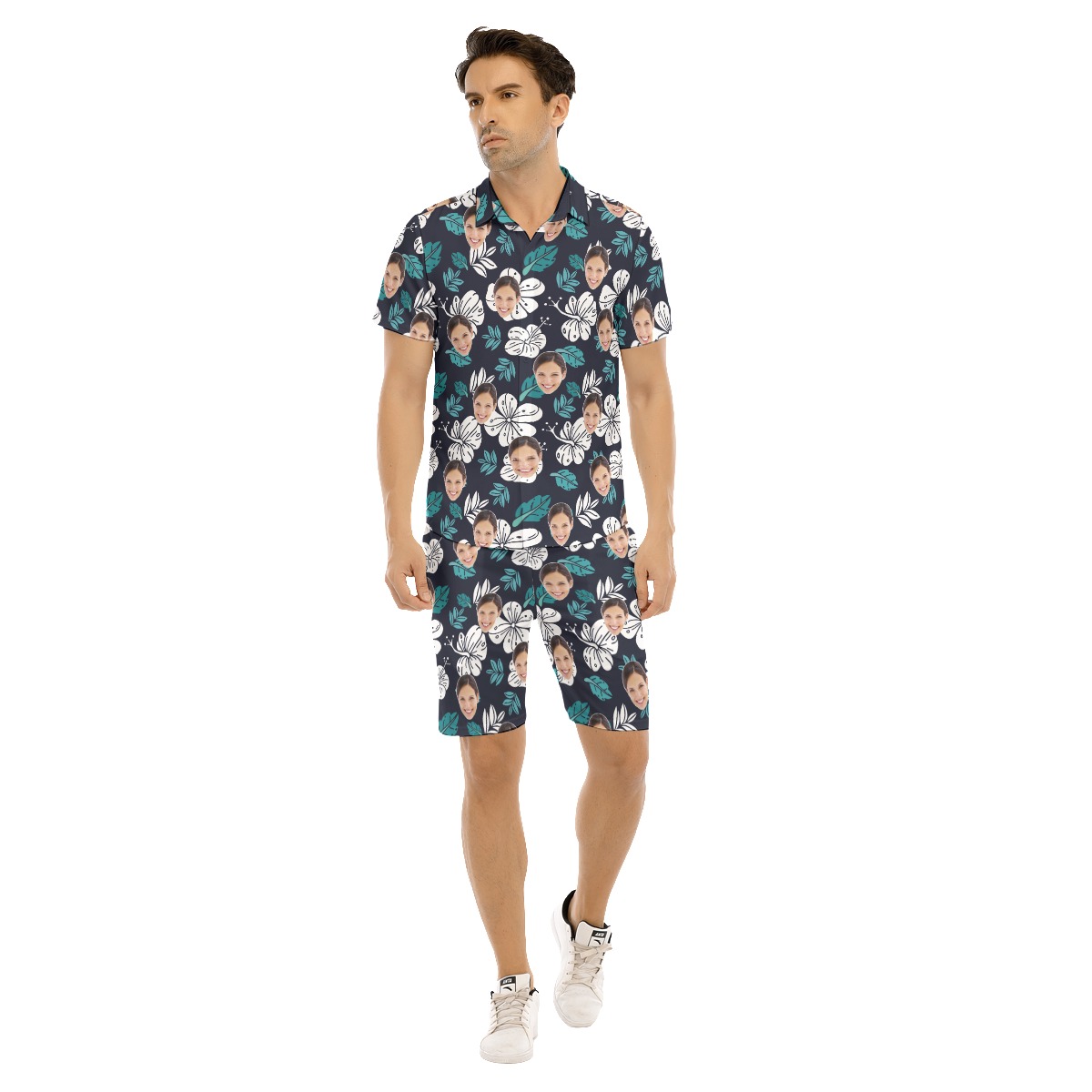 Custom Hawaiian Shirt Set With Face For Men - variant image 1