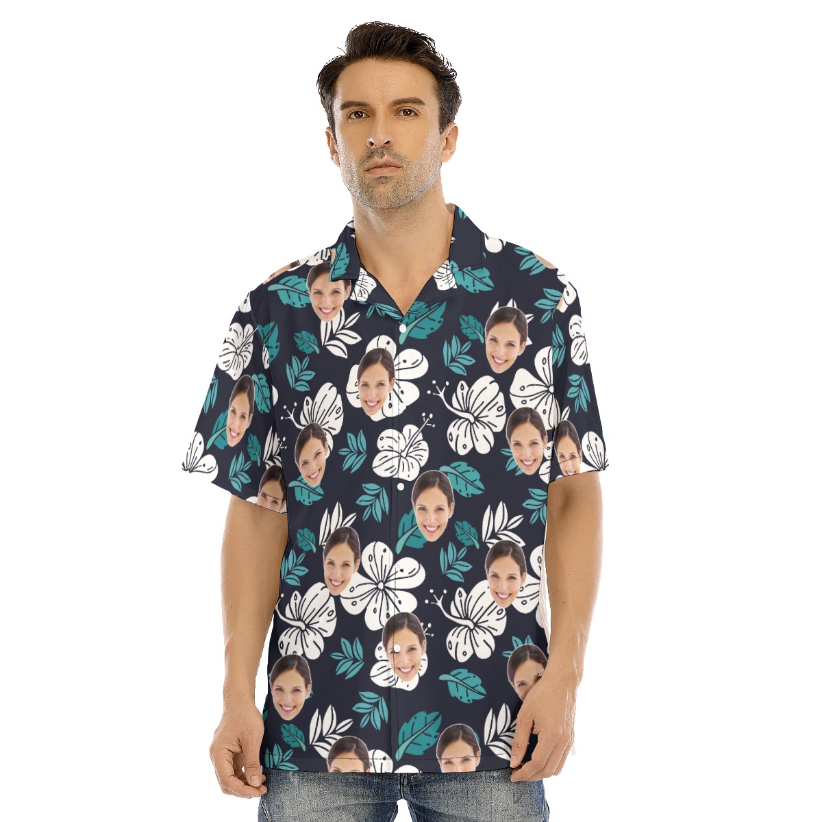 Custom Face Shirt Men's Hawaiian Shirt - variant image 1