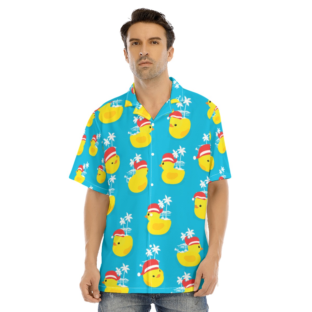 Men’s Rubber Christmas Hawaiian Shirt - variant image 1