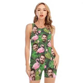 Custom Face Hawaiian Swimsuit For Women