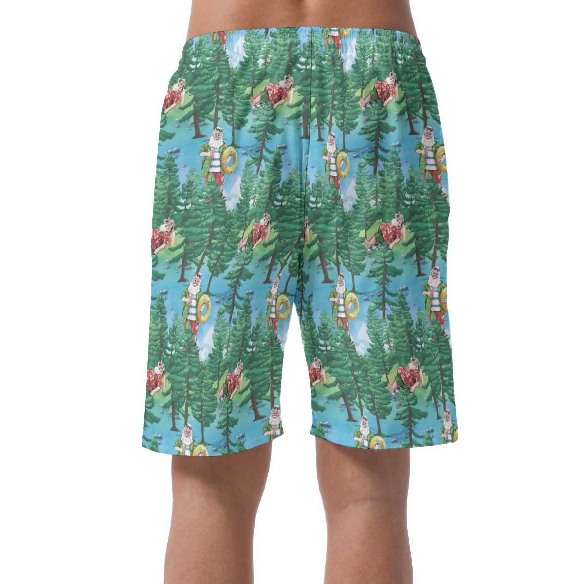 Santa Christmas Hawaiian Outfit Men's Hawaiian Board Shorts
