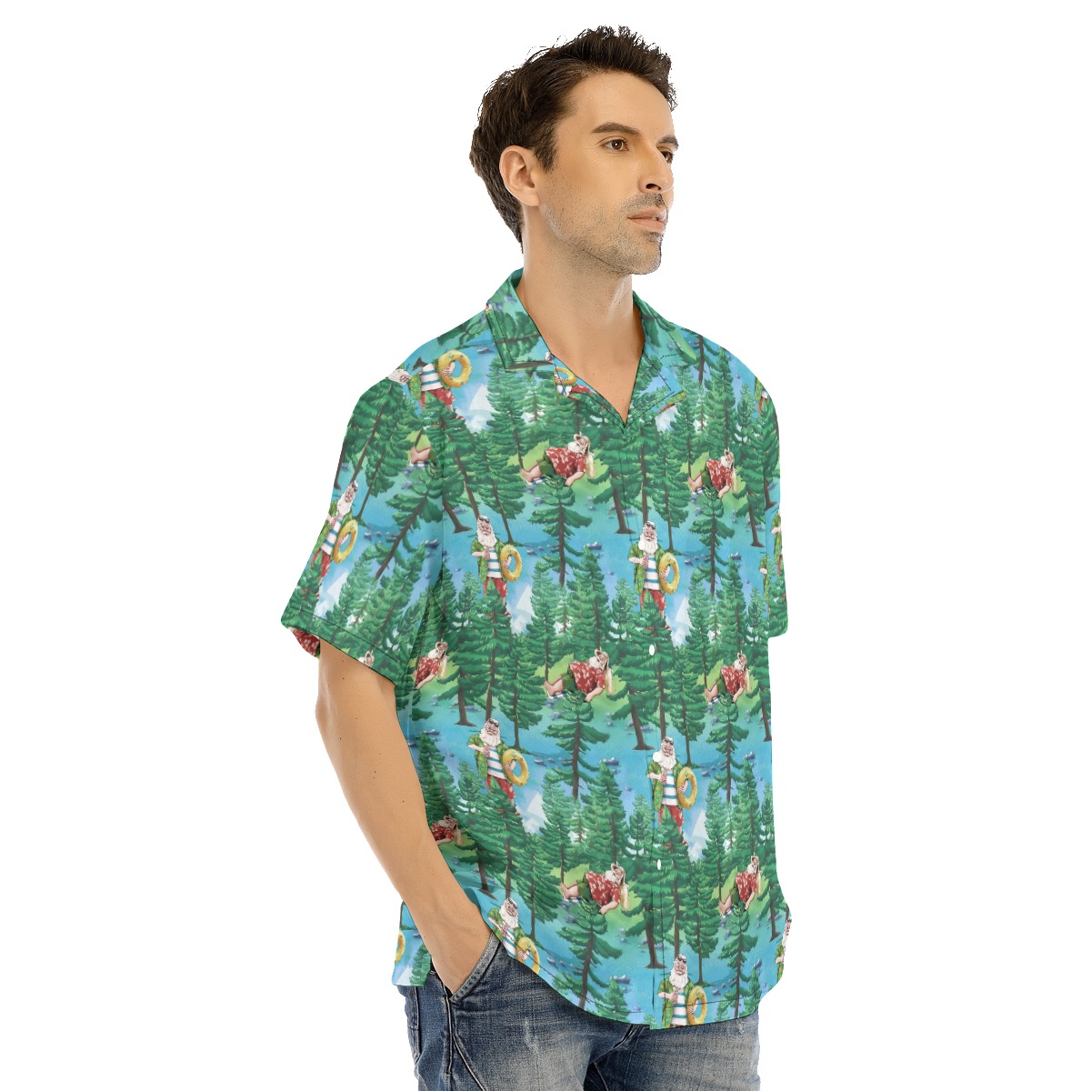 Santa Hawaiian Christmas Shirt For Men