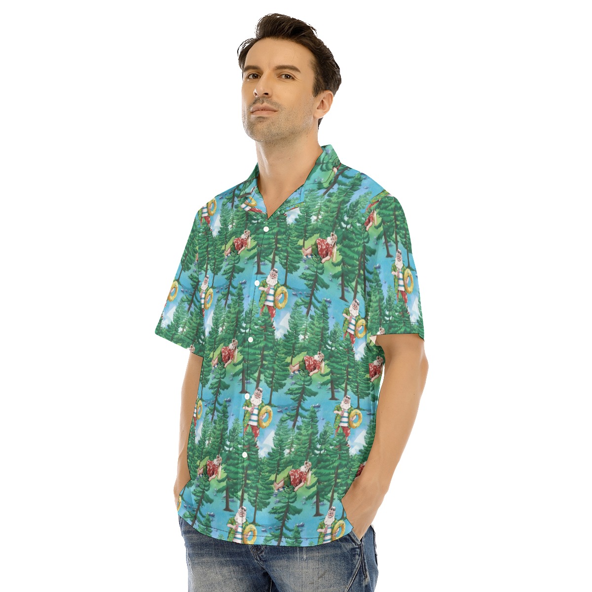Santa Hawaiian Christmas Shirt For Men
