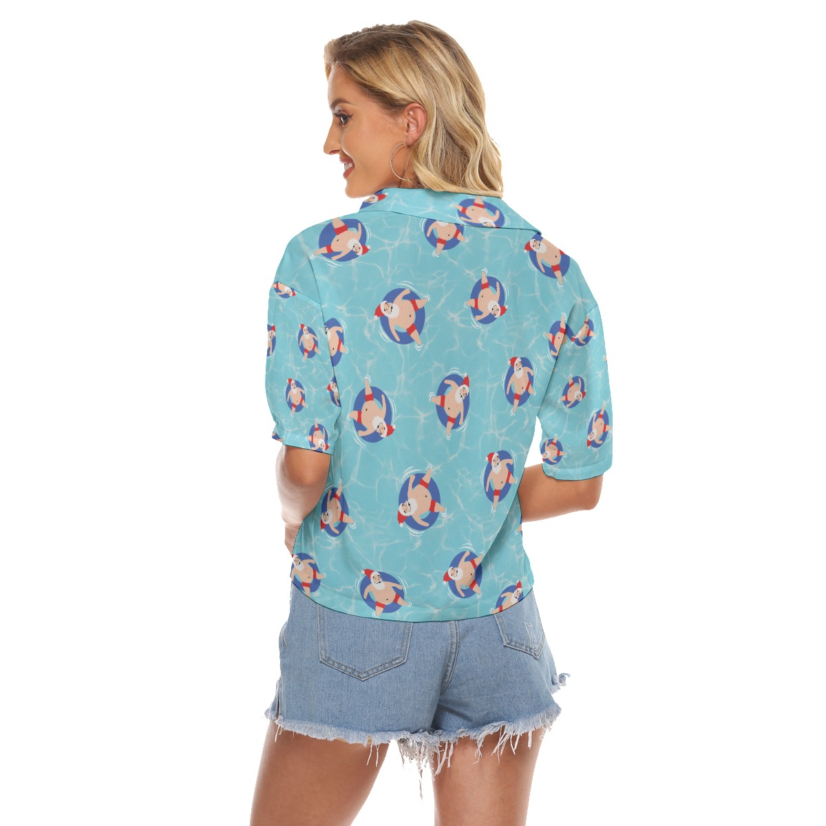 Santa Christmas Hawaiian Crop Top