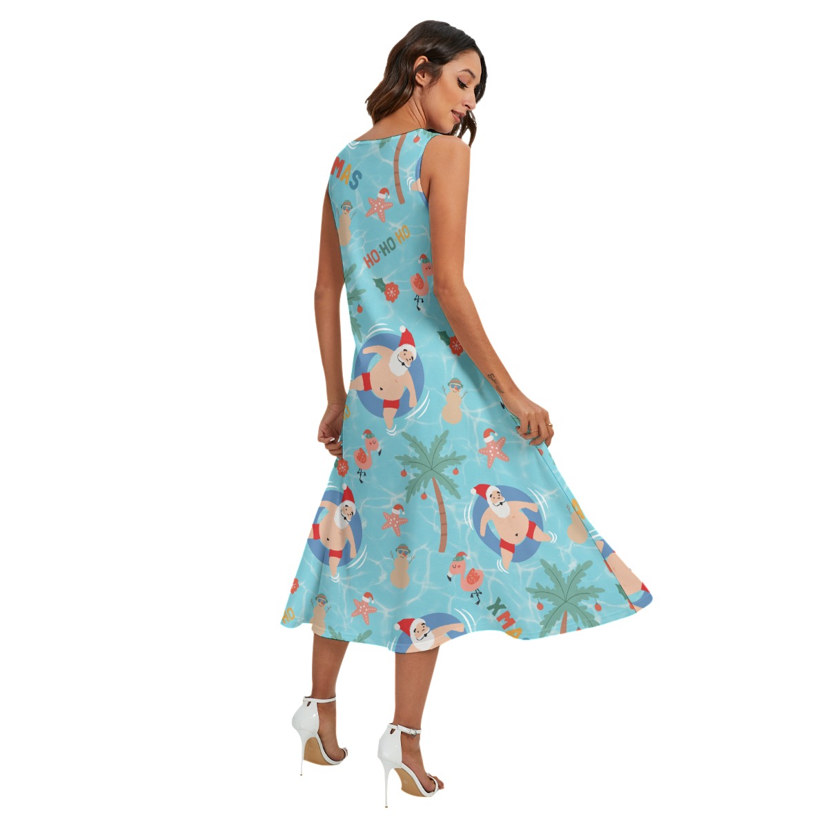 Santa Christmas Hawaiian Dress With Pockets