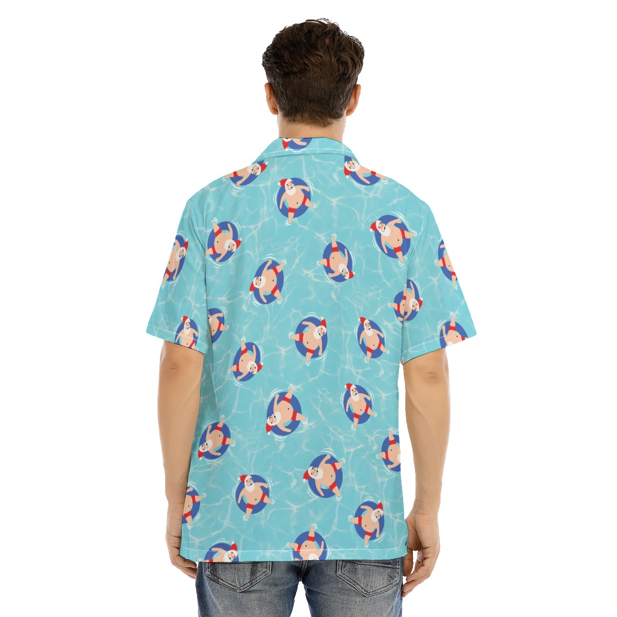 Swimming Santa Hawaiian Shirt | Funny Christmas Hawaiian Shirt For Men