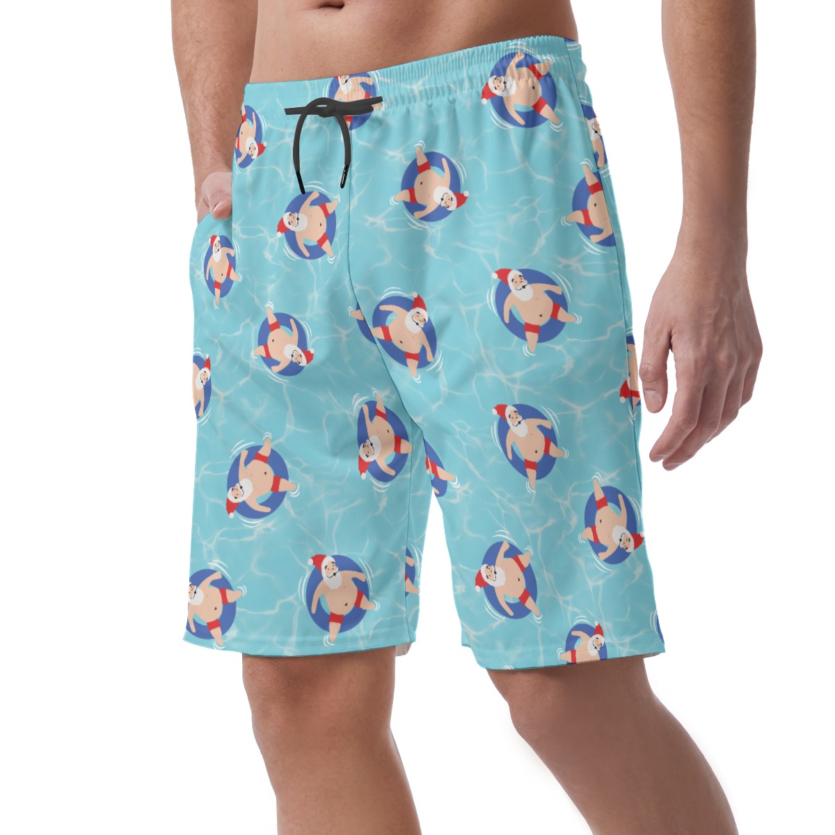 Funny Santa Christmas Hawaiian Shorts For Men