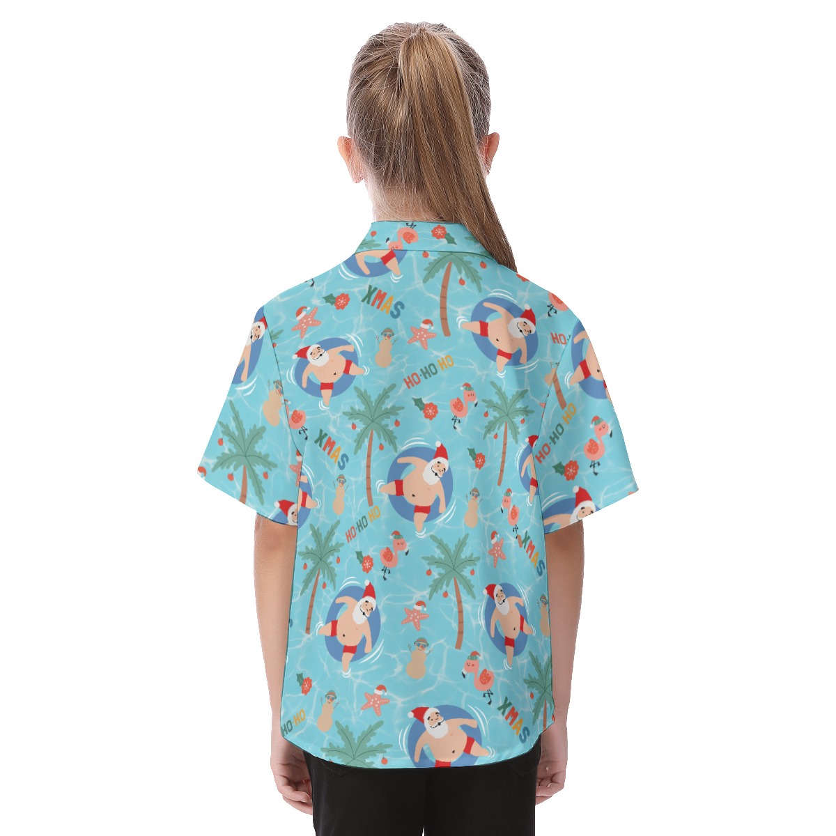 Santa Christmas Hawaiian Shirt For Kids