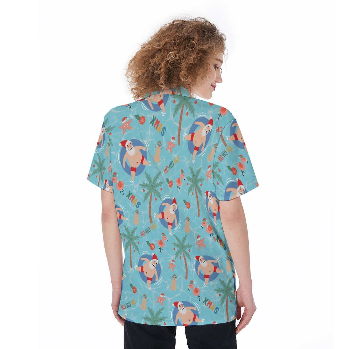 Santa Hawaiian Shirt For Women | Women's Christmas Hawaiian Shirt