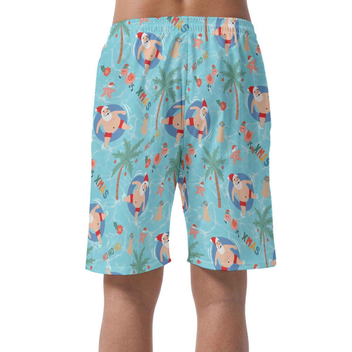 Funny Santa Christmas Board Shorts For Men