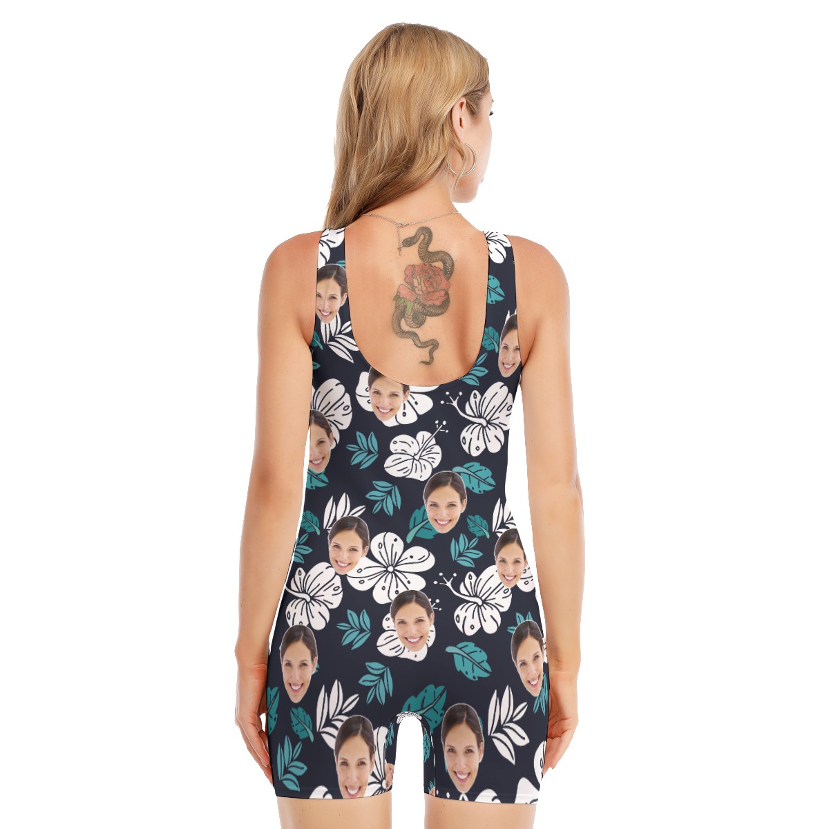 Custom Hawaiian One Piece Swimsuit With Face For Women
