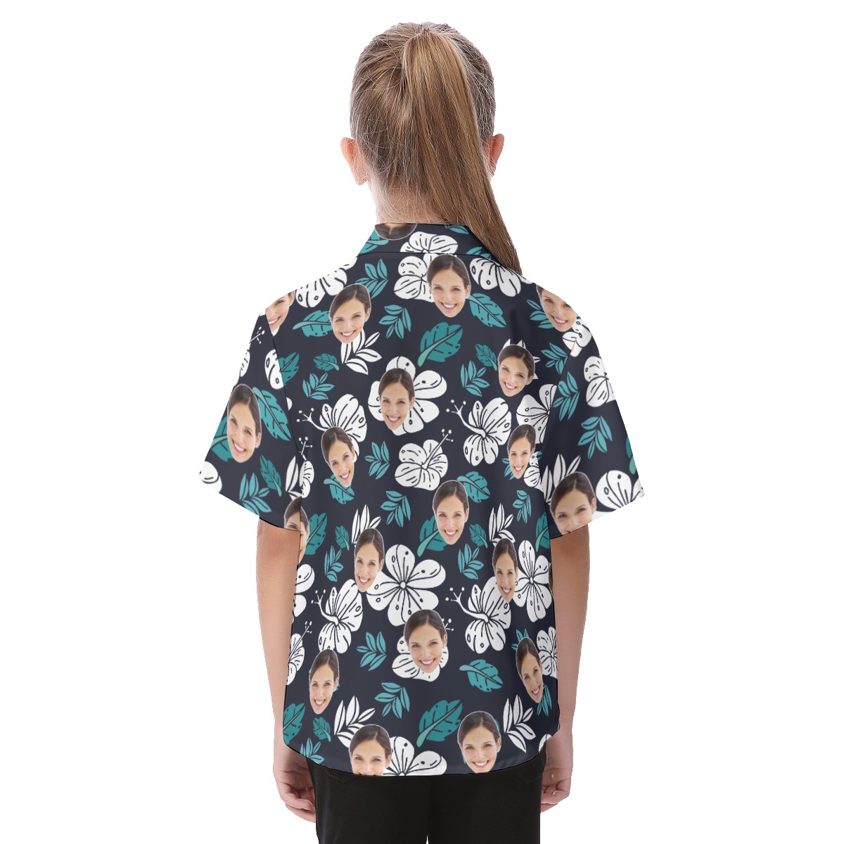 Floral Custom Hawaiian Shirt With Face For Kids
