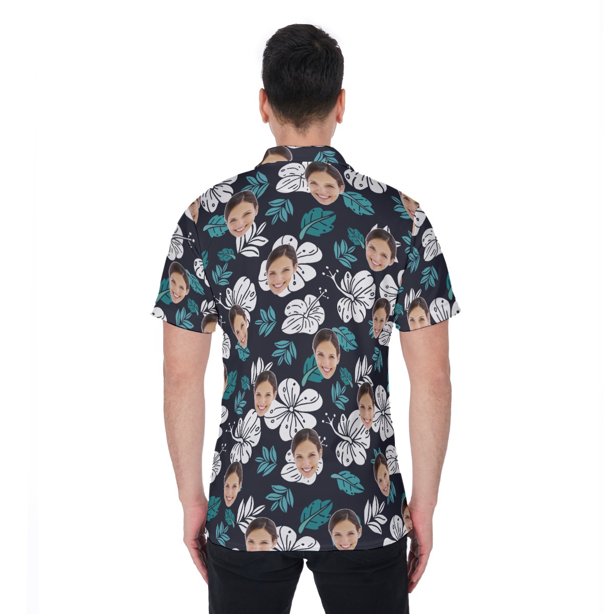 Custom Hawaiian Polo Shirt With Face For Men
