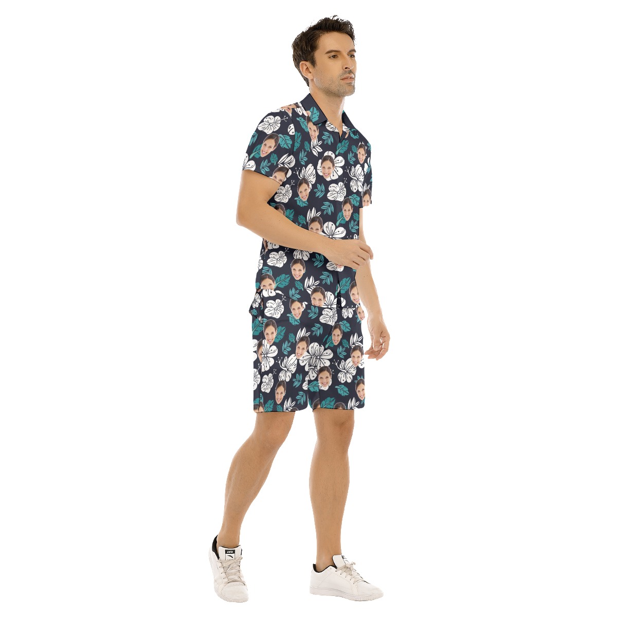 Custom Hawaiian Shirt Set With Face For Men