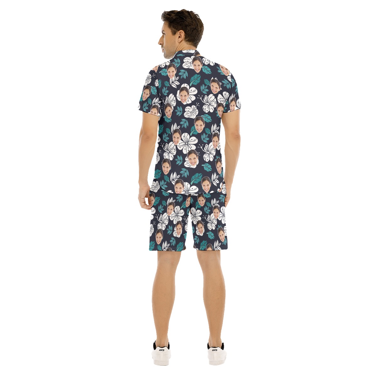 Custom Hawaiian Shirt Set With Face For Men