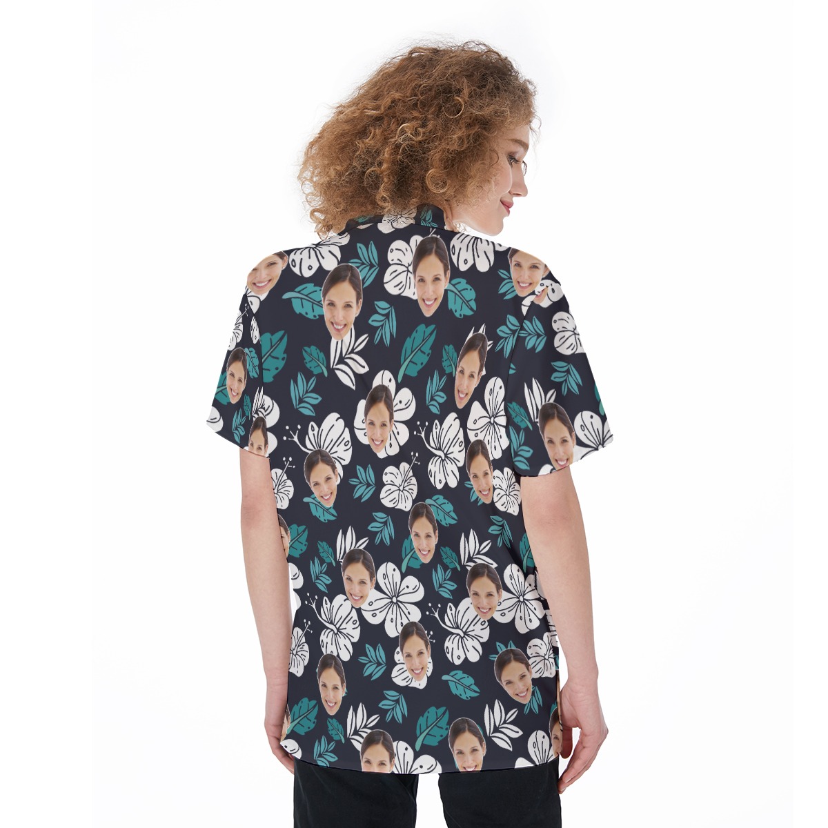 Floral Custom Hawaiian Shirt With Face For Women