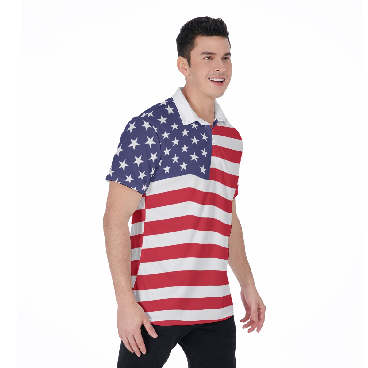 American Flag Golf Shirt